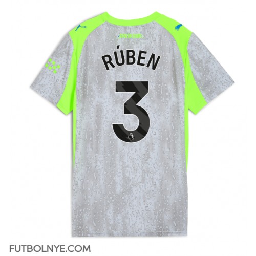 Camiseta Manchester City Ruben Dias #3 Tercera Equipación para mujer 2025-26 manga corta Camiseta Manchester City Ruben Dias #3 Tercera Equipación para mujer 2025-26 manga corta